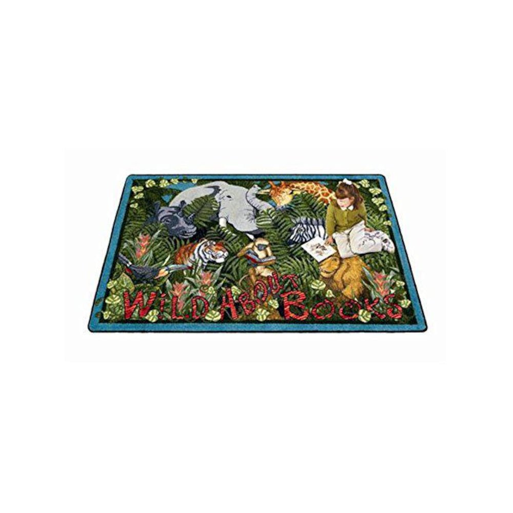 Kid Essentials Wild About Books 5'4" x 7'8" Oval Area Rug in Color Multi