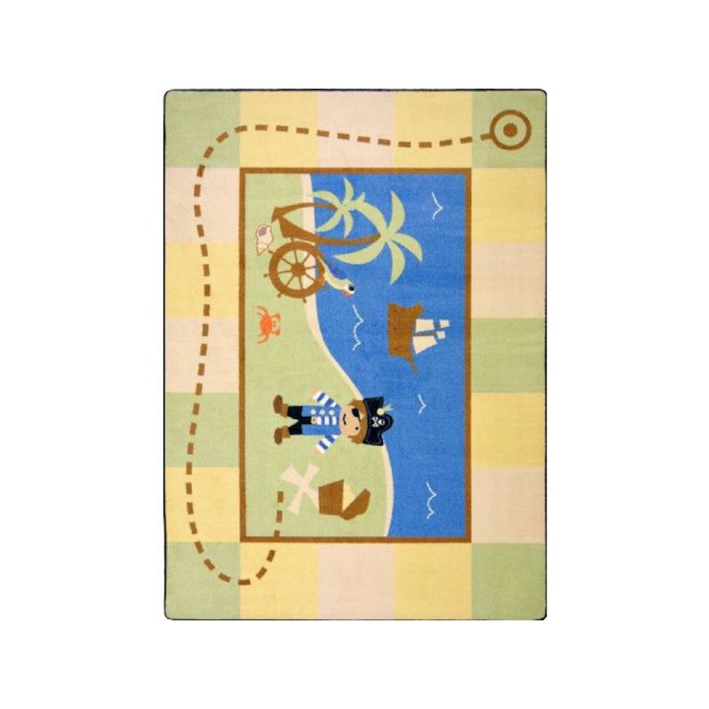 Kid Essentials Lil' Pirate 7'7" Round Area Rug in Color Multi