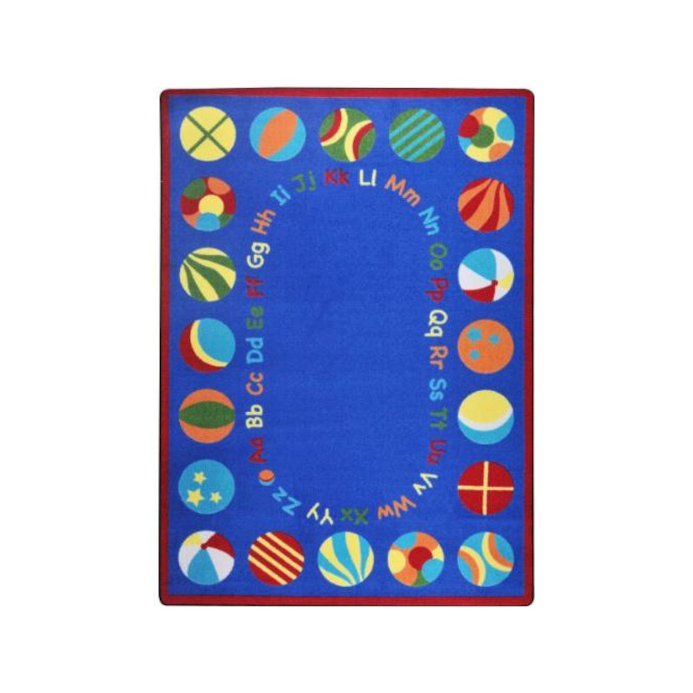 Kid Essentials Bouncy Balls 7'7" Round Area Rug in Color Multi