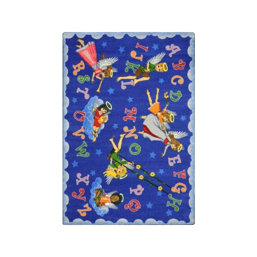 Kid Essentials Angel Alphabet 7'7" Round Area Rug in Color Multi