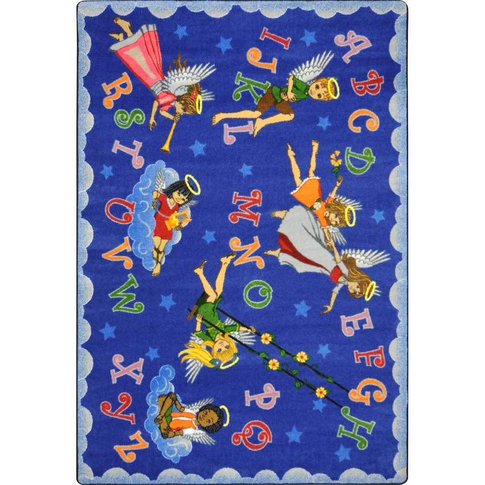 Kid Essentials Angel Alphabet 5'4" x 7'8" Area Rug in Color Multi