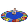 Kid Essentials Animal Phonics 7'7" Round Area Rug in Color Multi
