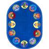 Kid Essentials Animal Readers 5'4" x 7'8" Oval Area Rug in Color Multi