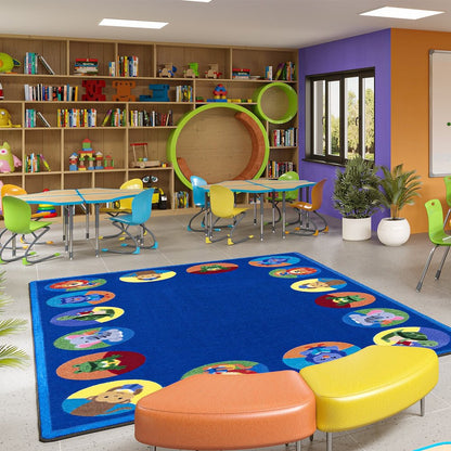 Kid Essentials Animal Readers 5'4" x 7'8" Area Rug in Color Multi