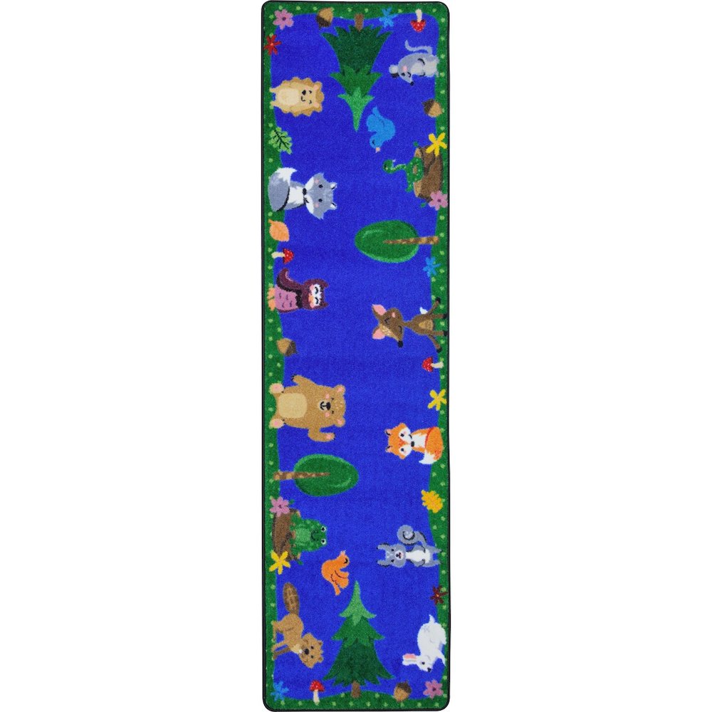 Kid Essentials Animals Among Us 2'1" x 7'8" Runner Area Rug in Color Multi