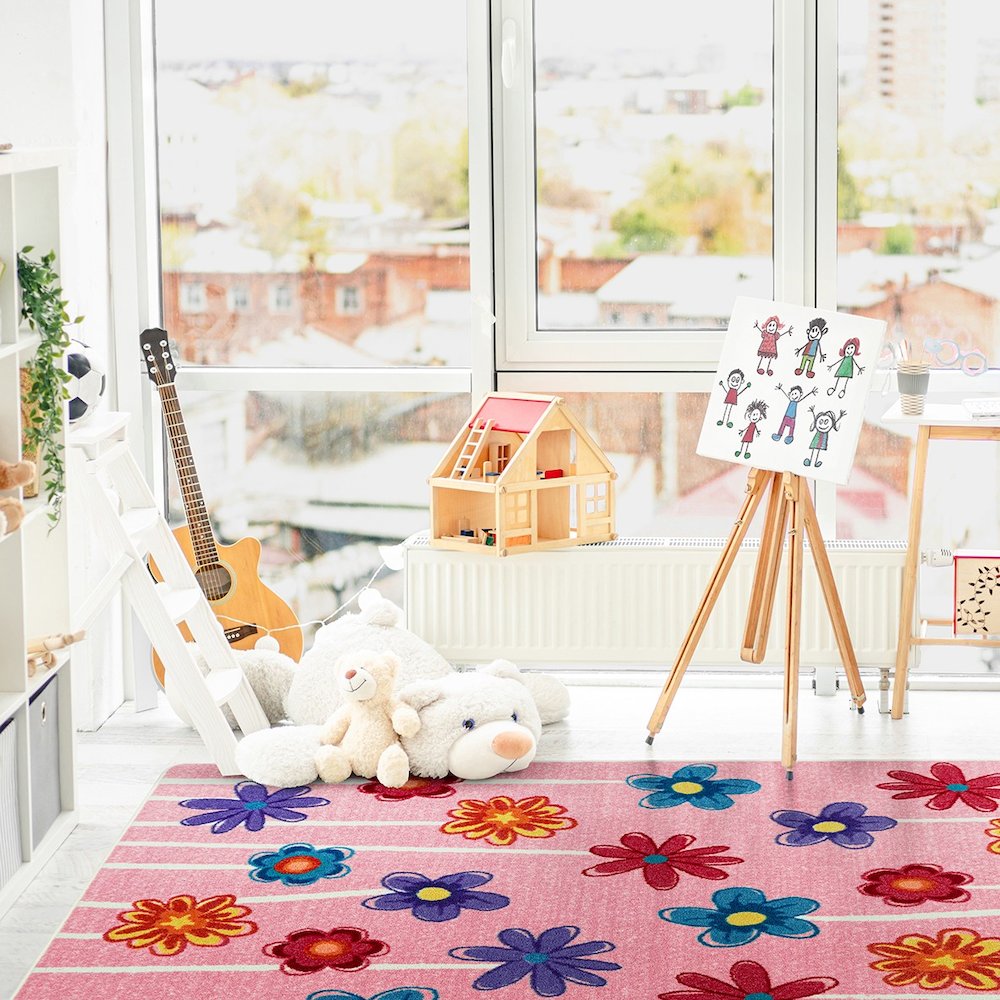 Claremont Kids Big Blooms 3'10" x 5'4" Area Rug in Color Bouquet