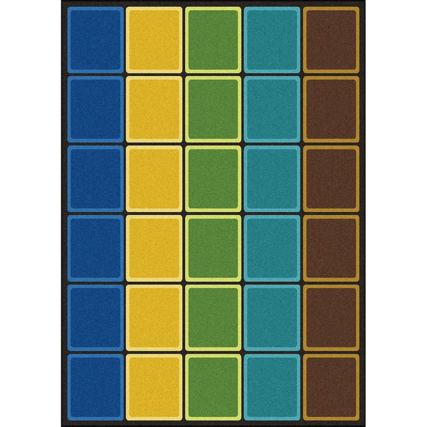 Kid Essentials Blocks Abound 7'8" x 10'9" Area Rug in Color Earthtone
