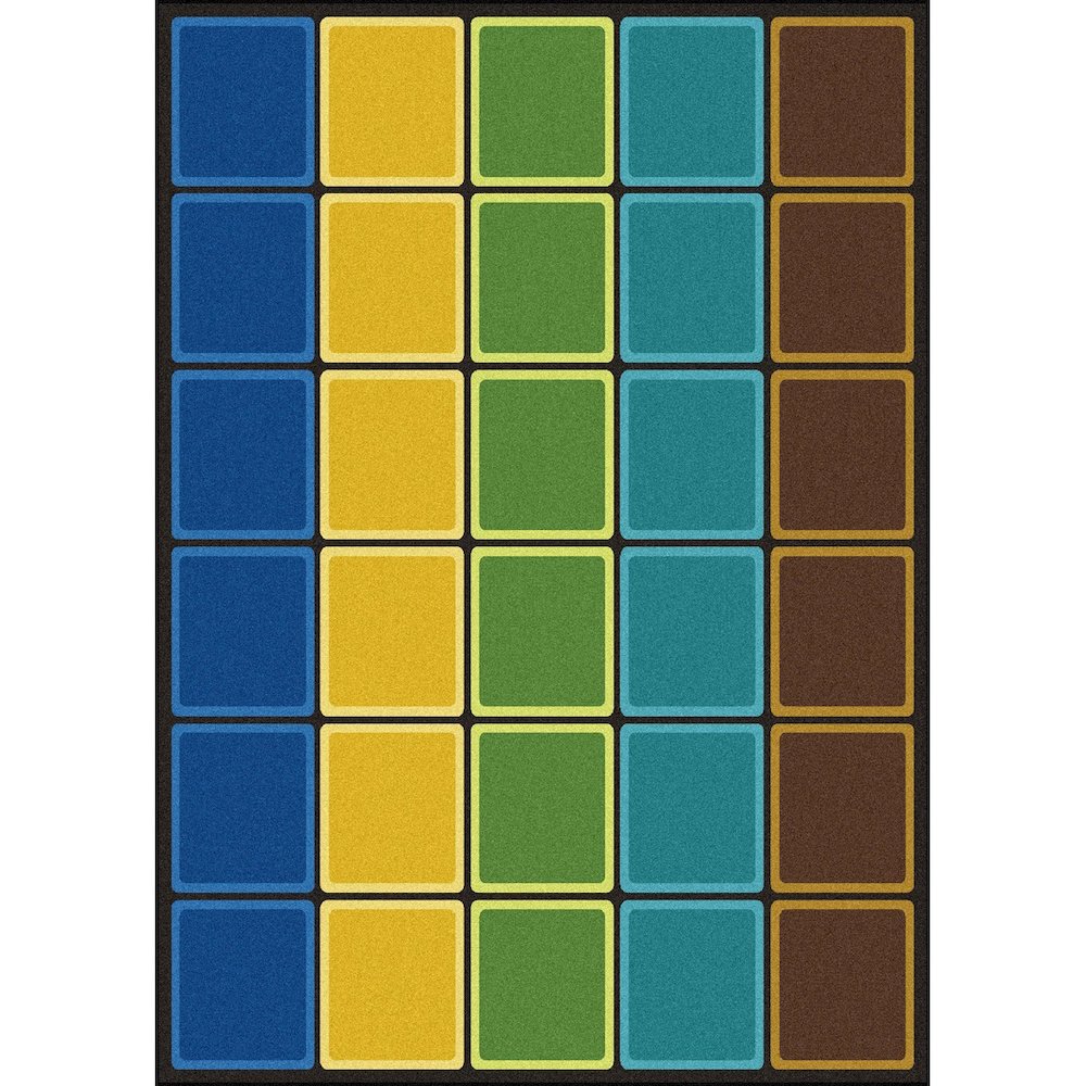 Kid Essentials Blocks Abound 7'8" x 10'9" Area Rug in Color Earthtone