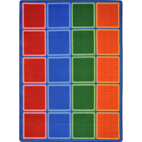 Kid Essentials Blocks Abound 5'4" x 7'8" Area Rug in Color Primary
