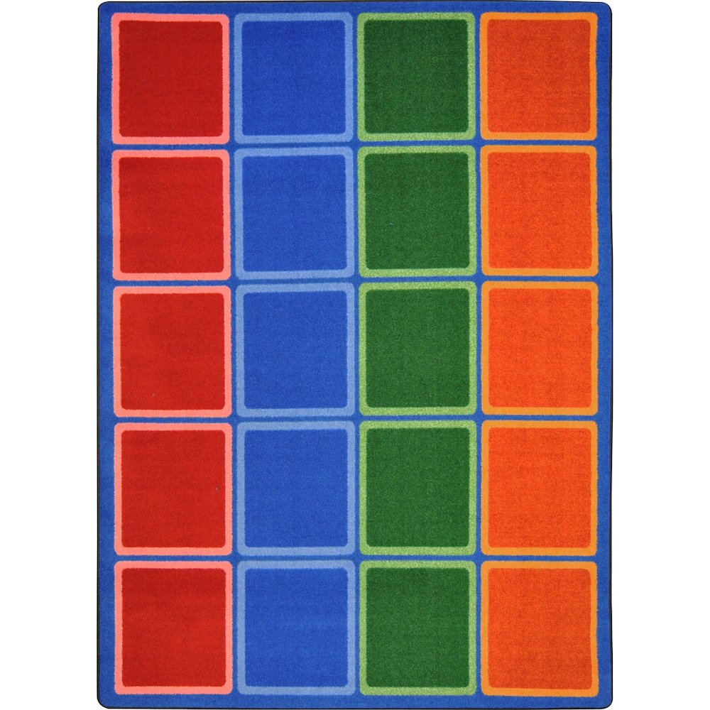 Kid Essentials Blocks Abound 5'4" x 7'8" Area Rug in Color Primary
