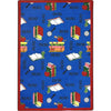 Kid Essentials Bookworm 3'10" x 5'4" Area Rug in Color Blue