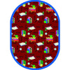 Kid Essentials Bookworm 5'4" x 7'8" Oval Area Rug in Color Red