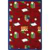 Kid Essentials Bookworm 3'10" x 5'4" Area Rug in Color Red
