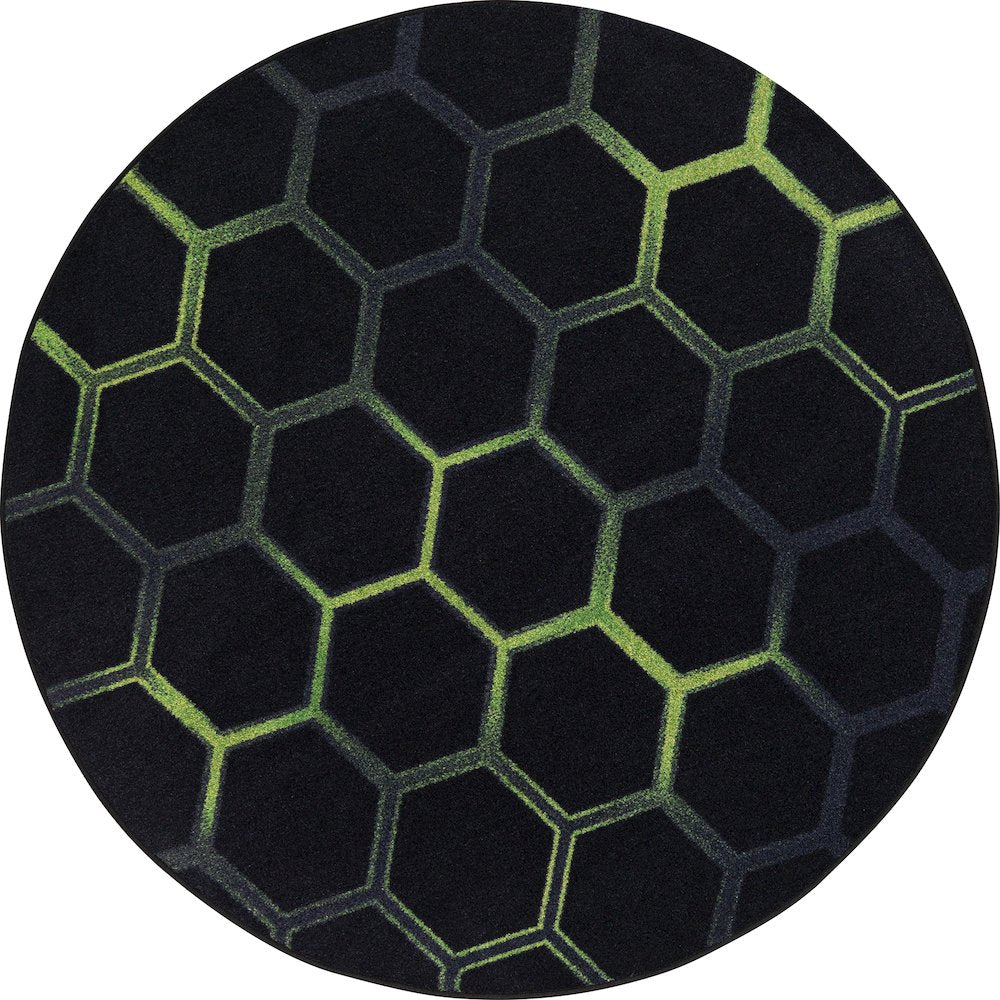 Kid Essentials Breakout 5'4" Round Area Rug in Color Emerald