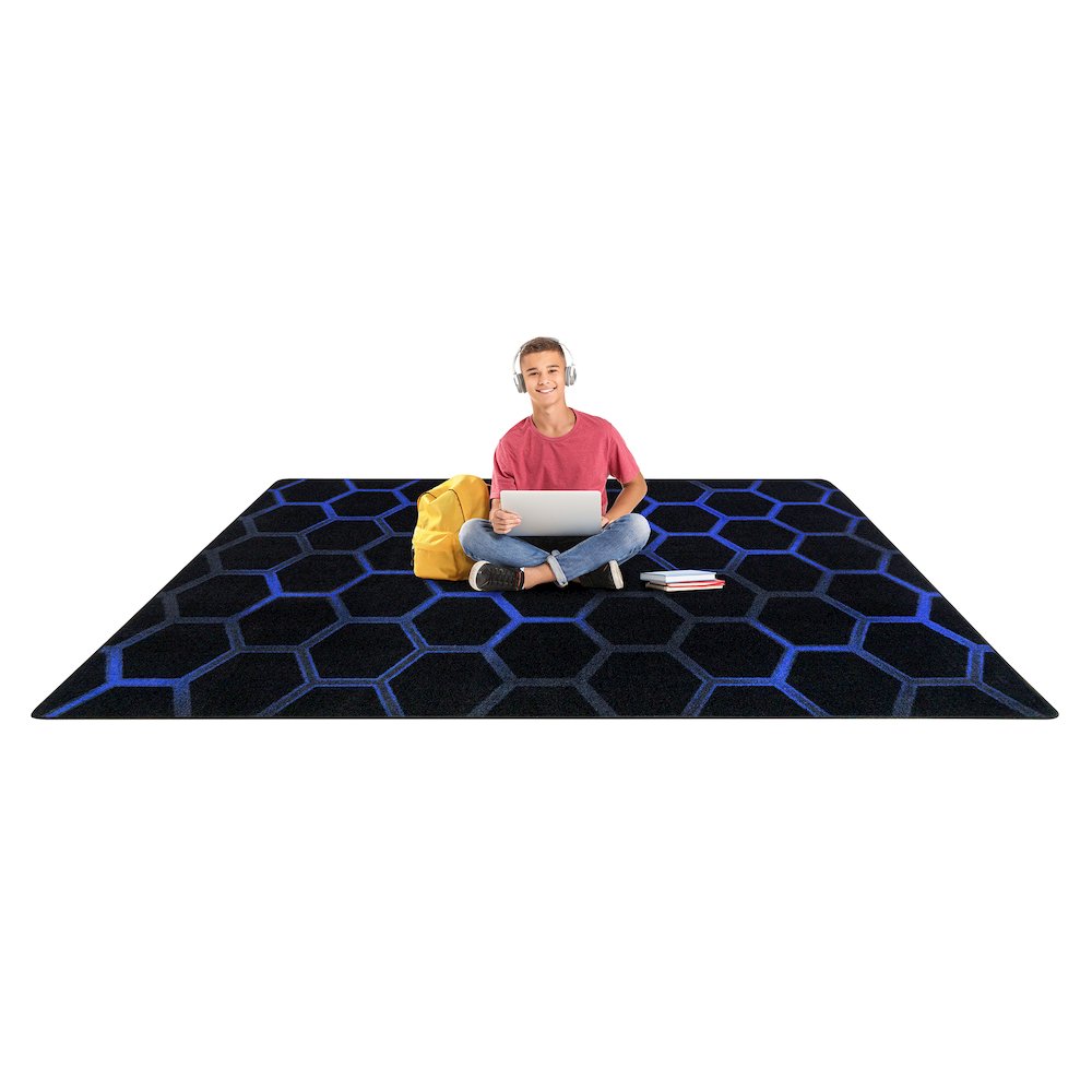 Kid Essentials Breakout 3'10" x 5'4" Area Rug in Color Sapphire