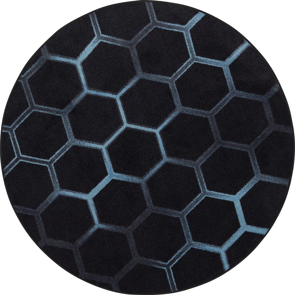 Kid Essentials Breakout 5'4" Round Area Rug in Color Teal