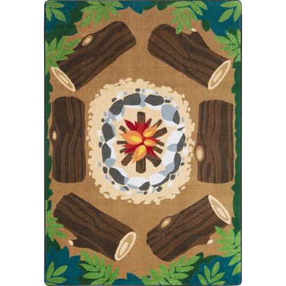 Kid Essentials Campfire Fun 5'4" x 7'8" Area Rug in Color Multi