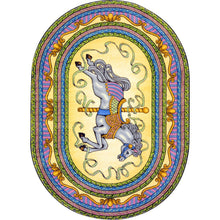 Kid Essentials Carousel 3'10" x 5'4" Oval Area Rug in Color Yellow