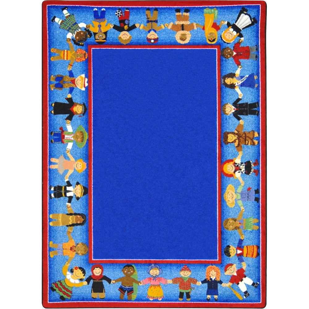 Kid Essentials Children of Many Cultures 5'4" x 7'8" Area Rug in Color Multi