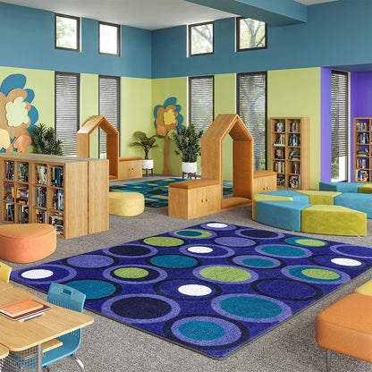Kid Essentials Circle Back 5'4" x 7'8" Area Rug in Color Indigo