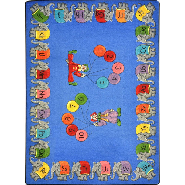 Kid Essentials Circus Elephant Parade 3'10" x 5'4" Area Rug in Color Multi