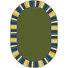 Kid Essentials Clean Green 3'10" x 5'4" Oval Area Rug in Color Bold