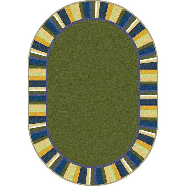 Kid Essentials Clean Green 3'10" x 5'4" Oval Area Rug in Color Bold