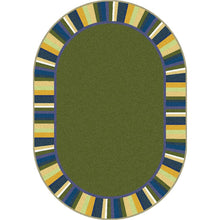 Kid Essentials Clean Green 3'10" x 5'4" Oval Area Rug in Color Bold