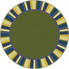 Kid Essentials Clean Green 7'7" Round Area Rug in Color Bold