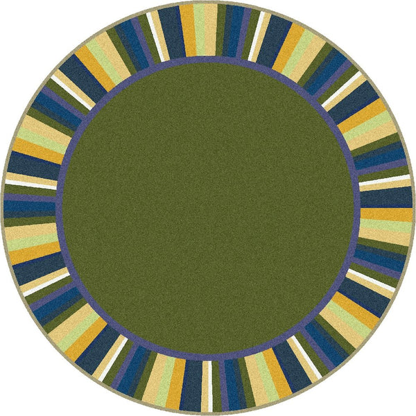 Kid Essentials Clean Green 7'7" Round Area Rug in Color Bold