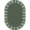 Kid Essentials Clean Green 3'10" x 5'4" Oval Area Rug in Color Soft