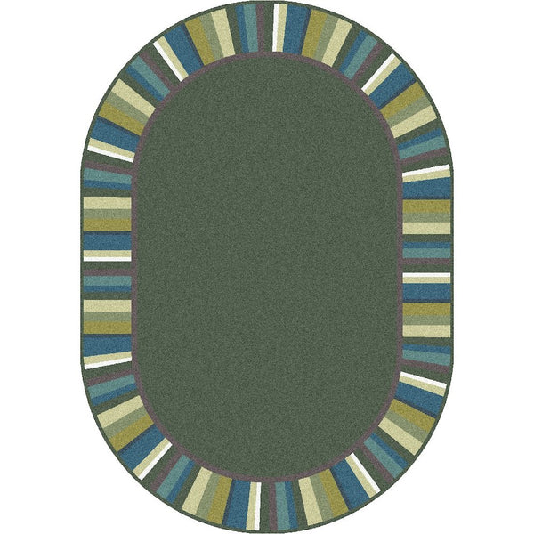 Kid Essentials Clean Green 3'10" x 5'4" Oval Area Rug in Color Soft
