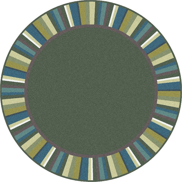 Kid Essentials Clean Green 7'7" Round Area Rug in Color Soft