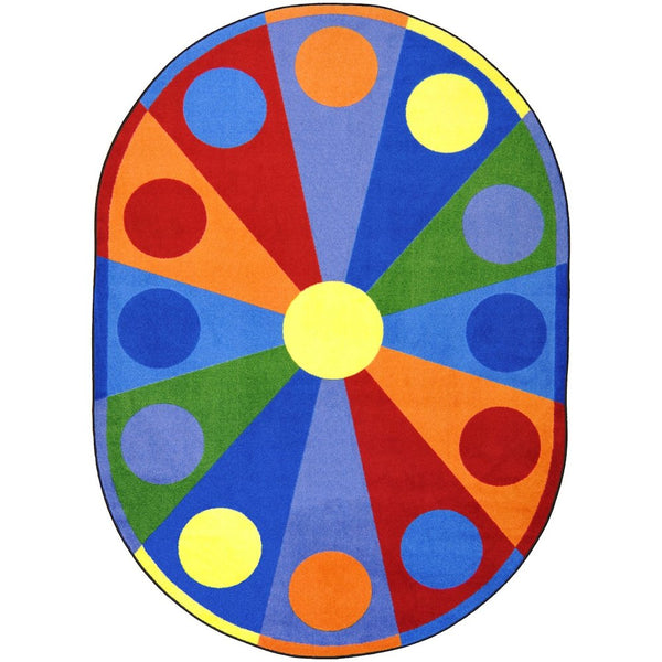 Kid Essentials Color Wheel 5'4" x 7'8" Oval Area Rug in Color Multi