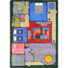Kid Essentials Creative Play House 3'10" x 5'4" Area Rug in Color Multi