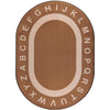 Kid Essentials Endless Alphabet 5'4" x 7'8" Oval Area Rug in Color Mocha