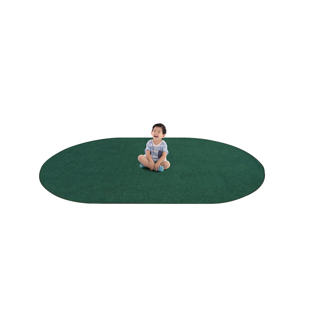 Kid Essentials Endurance 6' x 9' Oval Area Rug in Color Forest