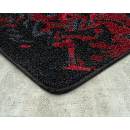 Kid Essentials Eruption 3'10" x 5'4" Area Rug in Color Ruby