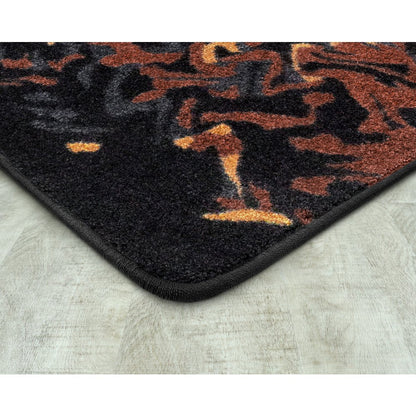 Kid Essentials Eruption 3'10" x 5'4" Area Rug in Color Tangerine