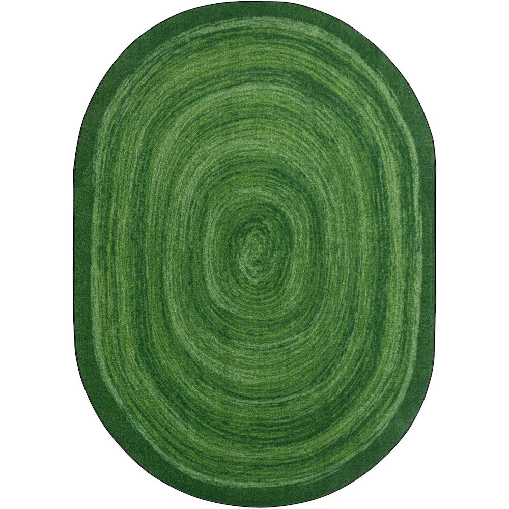 Kid Essentials Feeling Fun 5'4" x 7'8" Oval Area Rug in Color Green