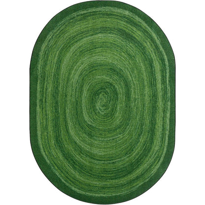 Kid Essentials Feeling Fun 5'4" x 7'8" Oval Area Rug in Color Green