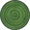 Kid Essentials Feeling Fun 7'7" Round Area Rug in Color Green