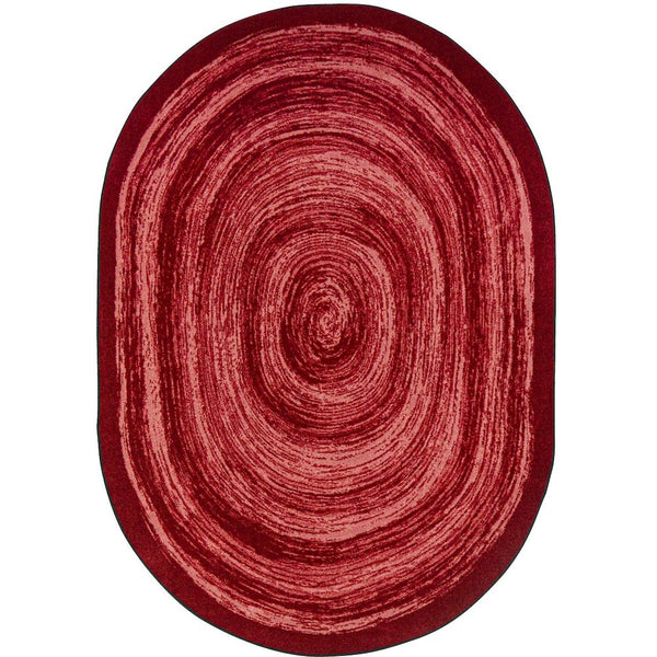 Kid Essentials Feeling Fun 5'4" x 7'8" Oval Area Rug in Color Red