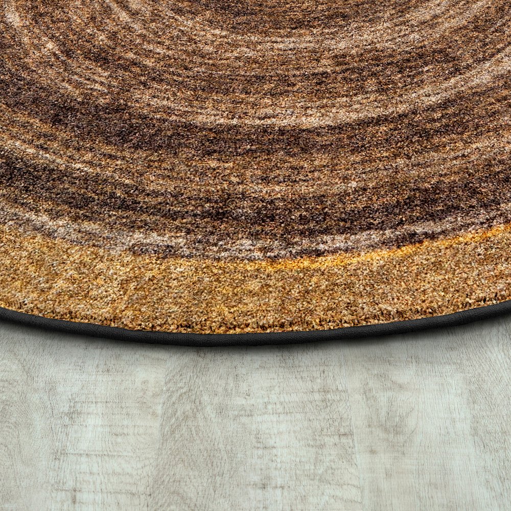 Kid Essentials Feeling Natural 7'7" Round Area Rug in Color Walnut