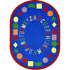Kid Essentials First Lessons 5'4" x 7'8" Oval Area Rug in Color Blue