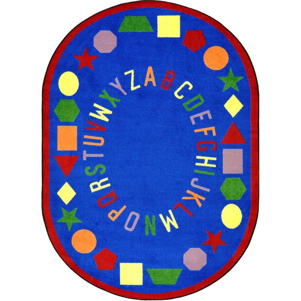 Kid Essentials First Lessons 5'4" x 7'8" Oval Area Rug in Color Blue