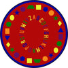 Kid Essentials First Lessons 7'7" Round Area Rug in Color Red