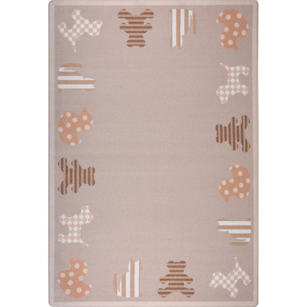 Kid Essentials Frisky Friends 3'10" x 5'4" Area Rug in Color Beige