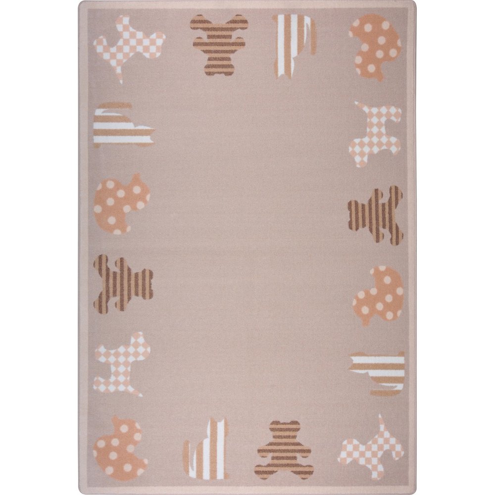 Kid Essentials Frisky Friends 3'10" x 5'4" Area Rug in Color Beige