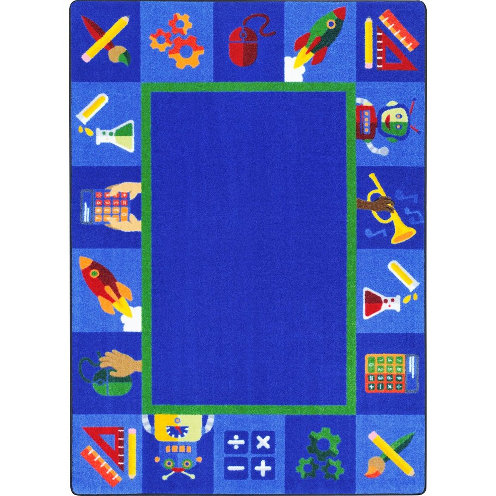 Kid Essentials Full STEAM Ahead 5'4" x 7'8" Area Rug in Color Multi